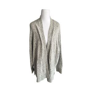 Madewell Midland Long Open‎ Cardigan Staple Cotton Sweater Marled Aztec Gray XL